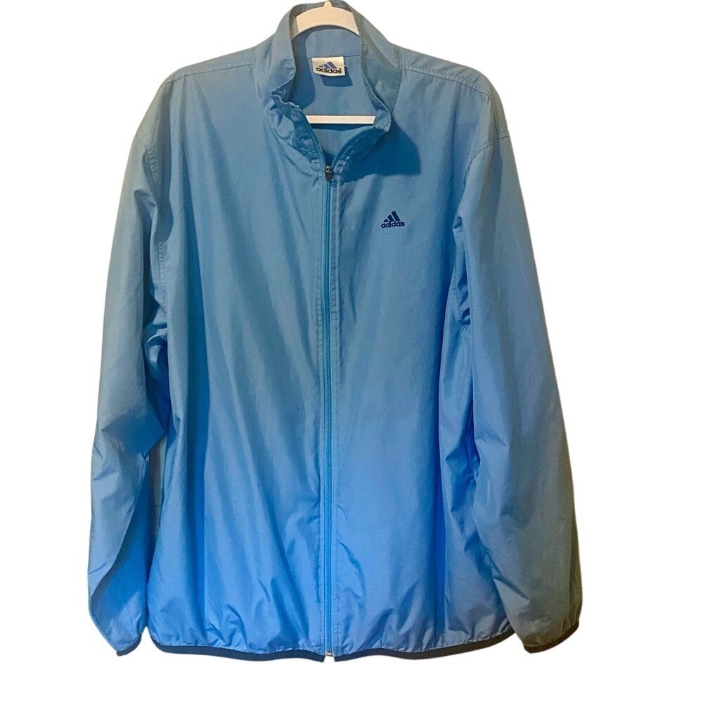 adidas Vintage 2002 Blue Zip Up Lightweight Jacket Coat